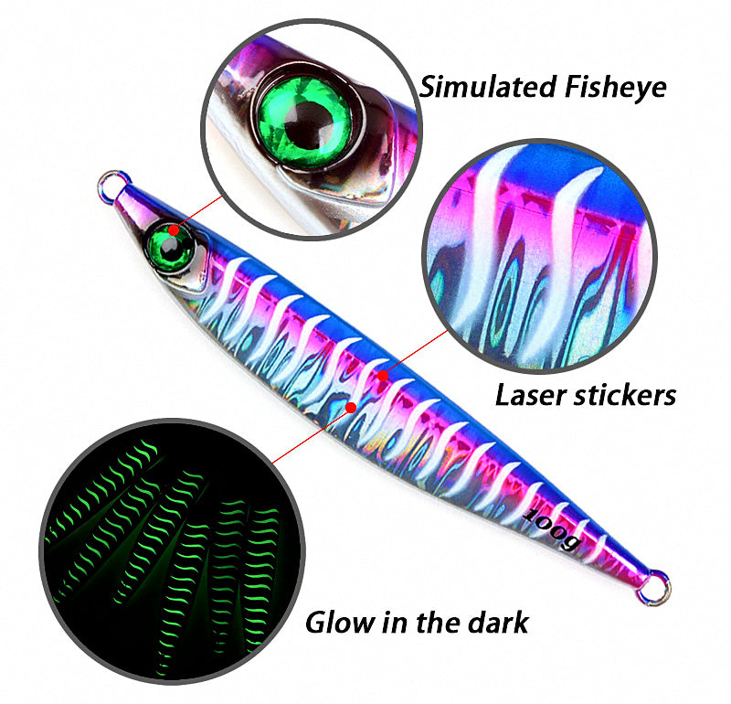 Glow Striped Sardine Casting Jig, 40–100 g (1.4–3.5 oz) – product photo