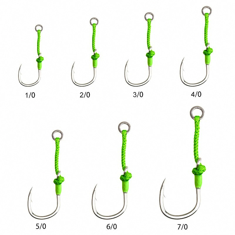 Single Jig Assist Hook, High-Carbon Steel, 1/0–7/0, 4 Pack