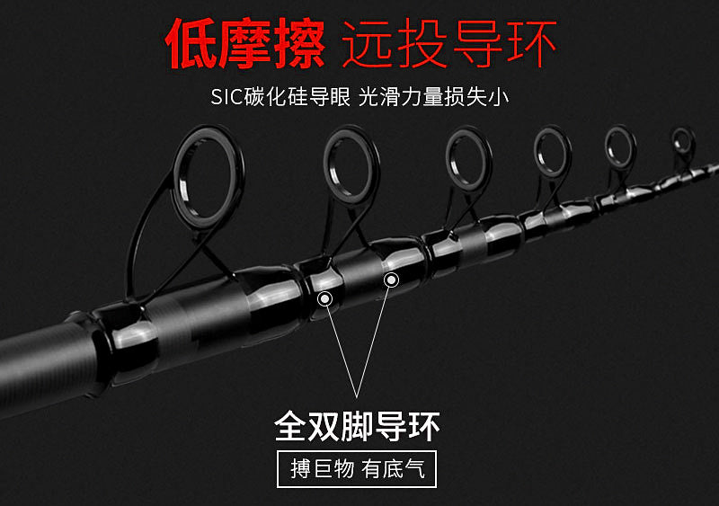 Telescopic Carbon Casting Rod, 2.1–5.4 m (6.9–17.7 ft) – product photo