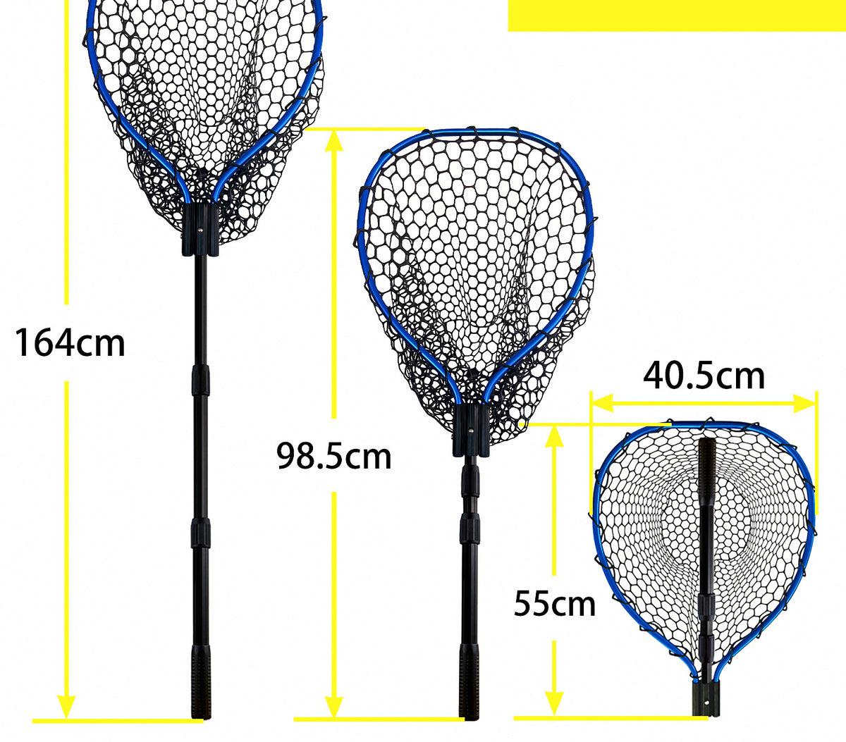 Telescoping Landing Net, Aluminum Handle, Silicone Mesh – product photo