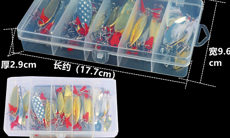 36-Piece Metal Spoon & VIB Lure Set, Single Hook – product photo