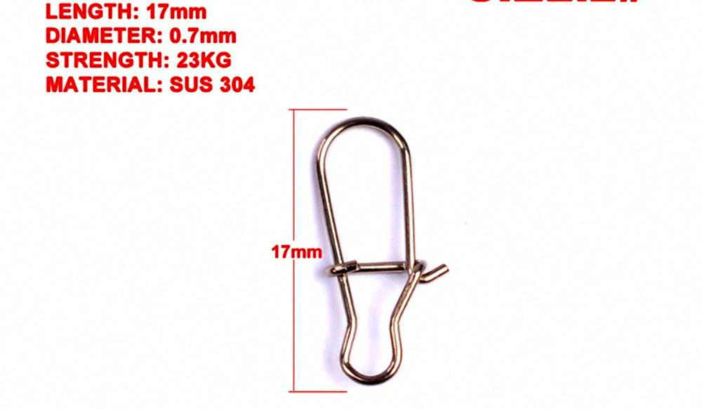Stainless Steel Fishing Snaps, Quick Connectors, 100 Pack – product photo
