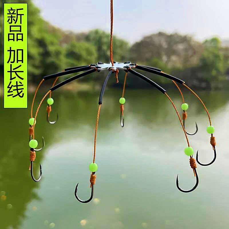 Glow Bead Flipper Hook Rig, 28 cm (11 in), Sizes 8–14 – product photo