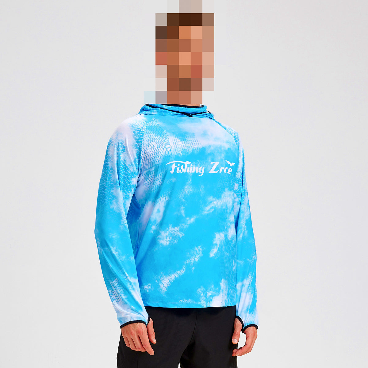 Men's Hooded Sun Protection Fishing Shirt, Quick-Dry – product photo