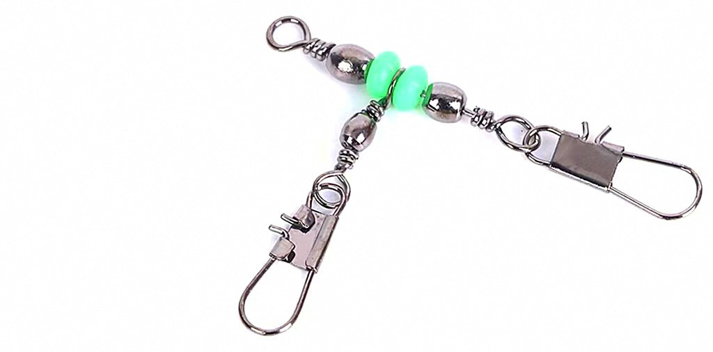 Barrel Swivel with Snap, Glow Bead, Black, 3 Sizes – product photo