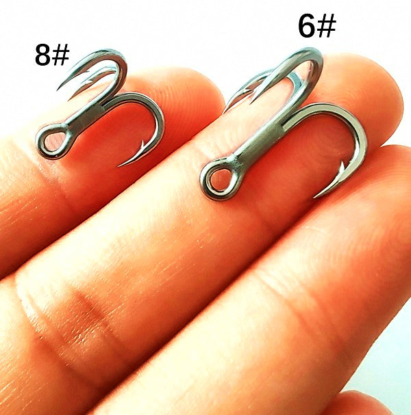 Barbed Treble Hooks for Saltwater Boat Fishing, Size 8 to 2/0 – product photo