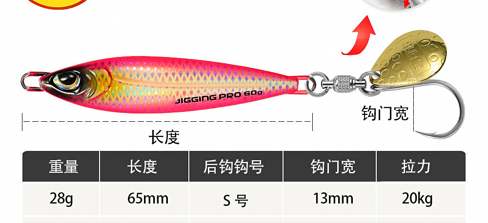 Glow Casting Metal Jig, 28–80 g (1.0–2.8 oz) – product photo