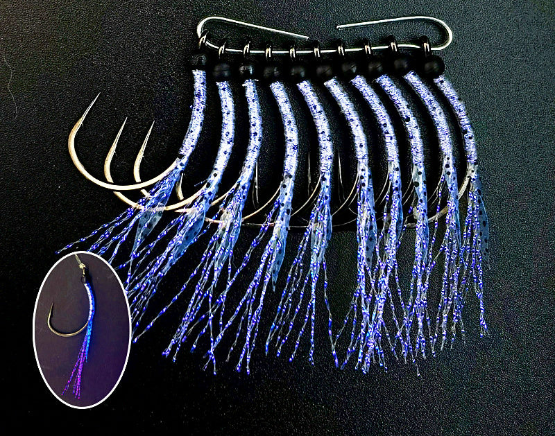 UV Barbed Saltwater Hook Pack, 10 pcs – Choose Style – product photo