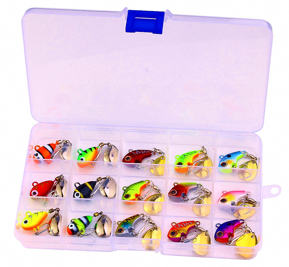 Micro VIB Blade Bait Lure Set with Spoons, 15-Piece – product photo