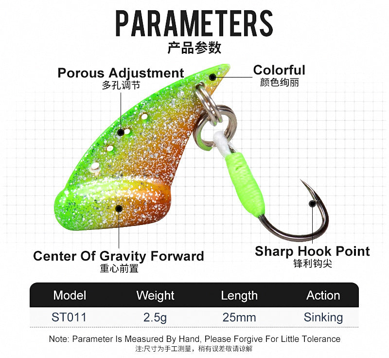 Micro VIB Blade Bait, 2.5 g (0.09 oz), 25 mm Single Hook – product photo