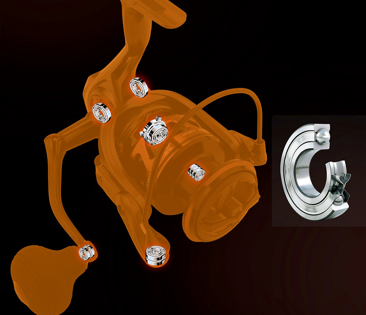 Front Drag Spinning Reel, 11 Bearings, Aluminum Spool, 2000–6000 – product photo