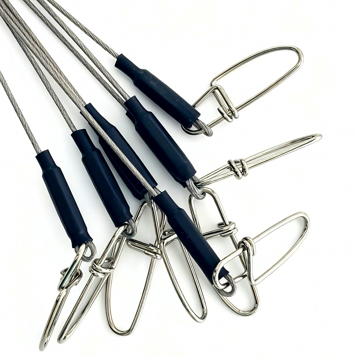 49-Strand 7x7 Wire Leader with Snap & Swivel, 20-80 cm – product photo