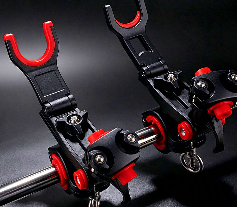 Clamp-On Boat Rod Holder for Round Tube Rails – product photo