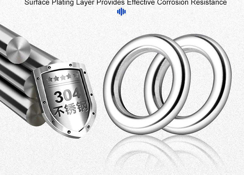 304 Stainless Solid Rings, Seamless Flattened, 20-Pack – product photo