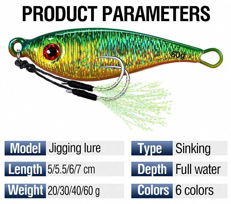 Glow Casting Jig with Double Hooks, 7–60 g (0.25–2.1 oz) – product photo
