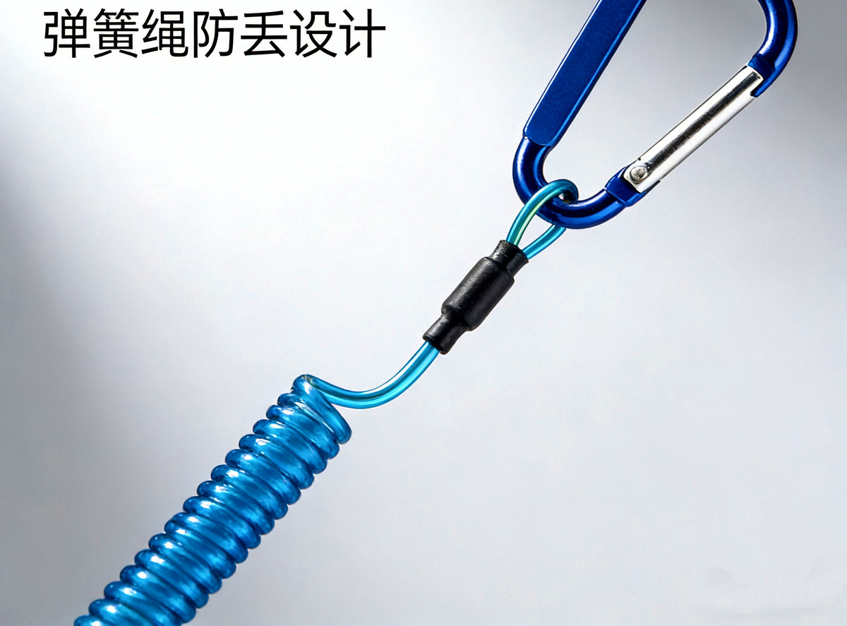 Retractable Coiled Lanyard with Carabiner, 1–3 m (3.3–9.8 ft) – product photo