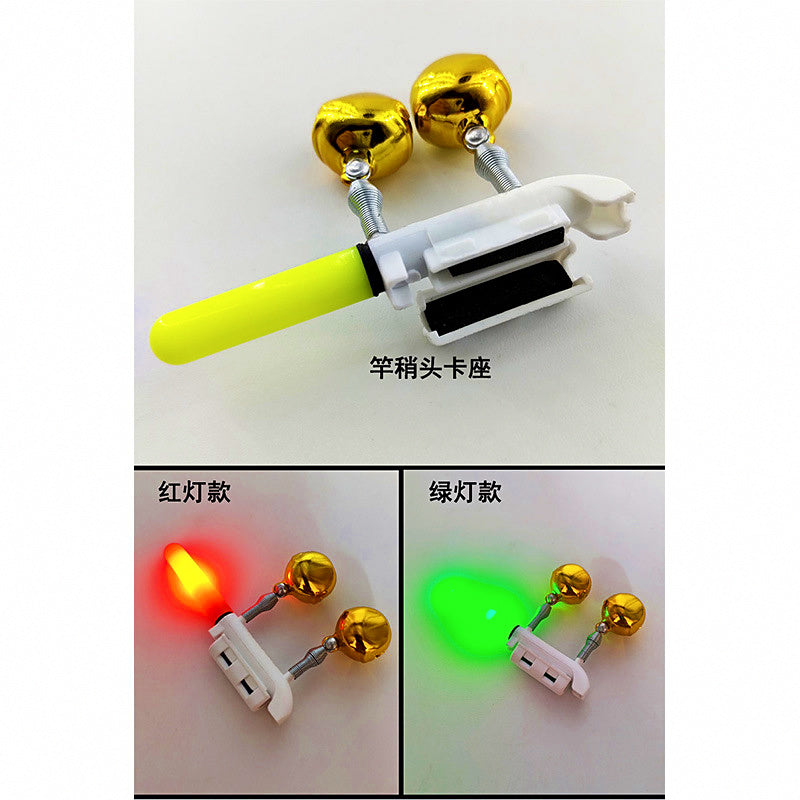 Clip-On LED Rod Tip Light with Bell, Night Fishing – product photo