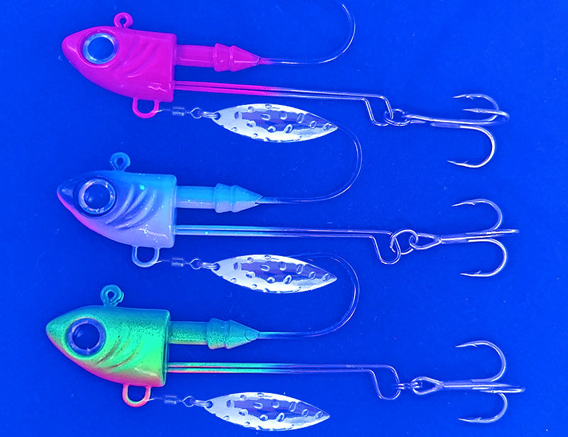 Lead Head Jig with Spinner Blade & Treble Hook, 10–40 g – product photo