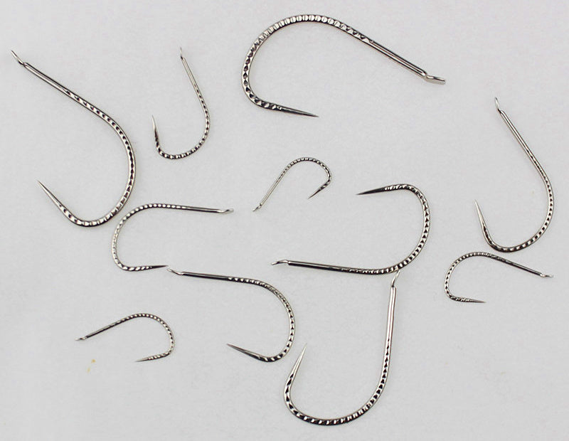 Carbon Steel Fishing Hooks, Barbed or Barbless, 50 Pack – product photo
