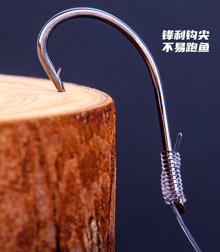 Barbed Pre-Tied Snelled Hooks with Leader, Sizes #10–#28 – product photo
