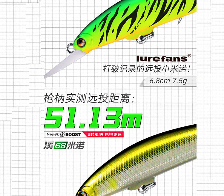 Minnow Hard Bait Lure, 7.5 g (0.26 oz), Magnetic Long-Cast – product photo