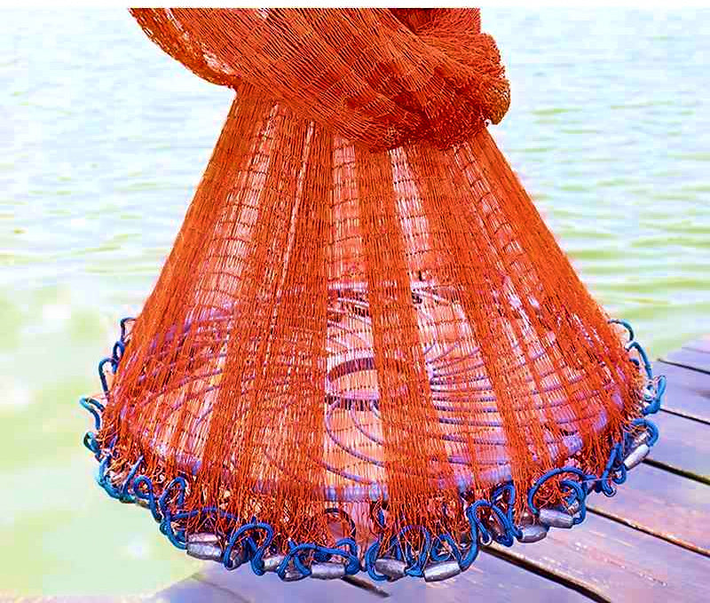 Hand Cast Net, Frisbee-Style Round Fishing Net – product photo