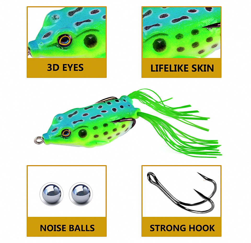 Soft Frog Lure, Noise Frog Bait for Snakehead & Bass – product photo