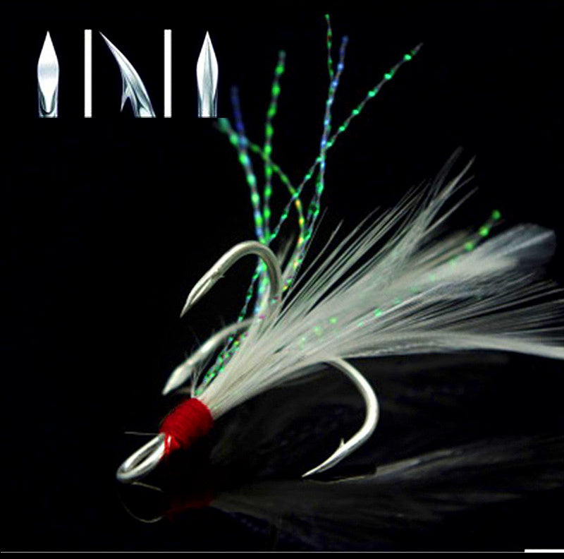 Barbed Treble Hooks, 50-Pack, Sizes 1, 6, 8 – product photo