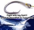 Heavy Shark Hooks, Sizes 6/0–16/0, 25 Pack – product photo