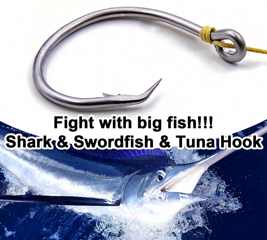 Heavy Shark Hooks, Sizes 6/0–16/0, 25 Pack – product photo