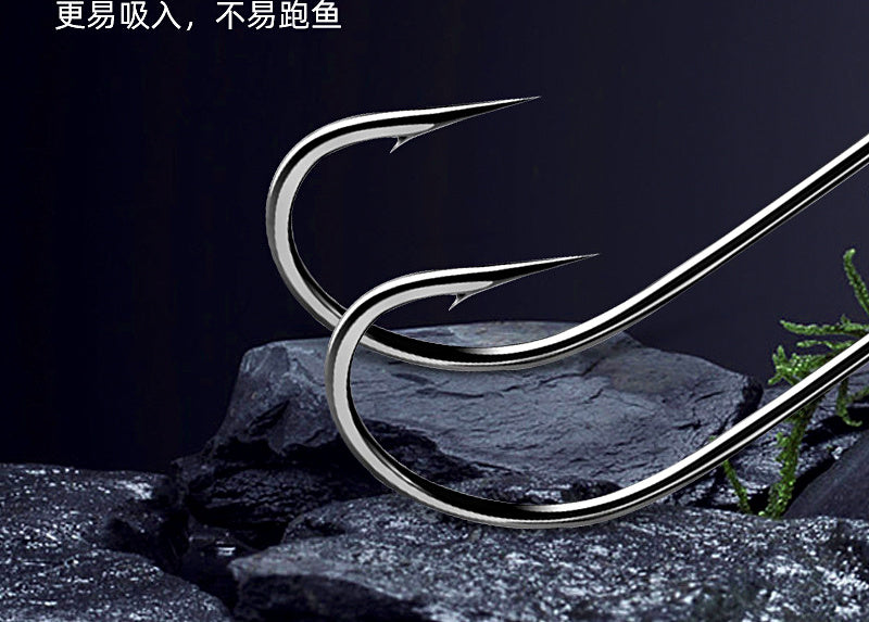Barbed Eyed Saltwater Hook, Black Nickel, Sizes 1#–36# – product photo
