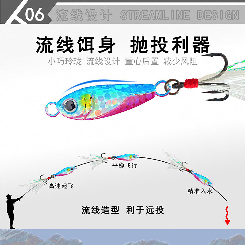 Small Casting Jig with Feather Treble Hook, 5–40 g (0.2–1.4 oz) – product photo