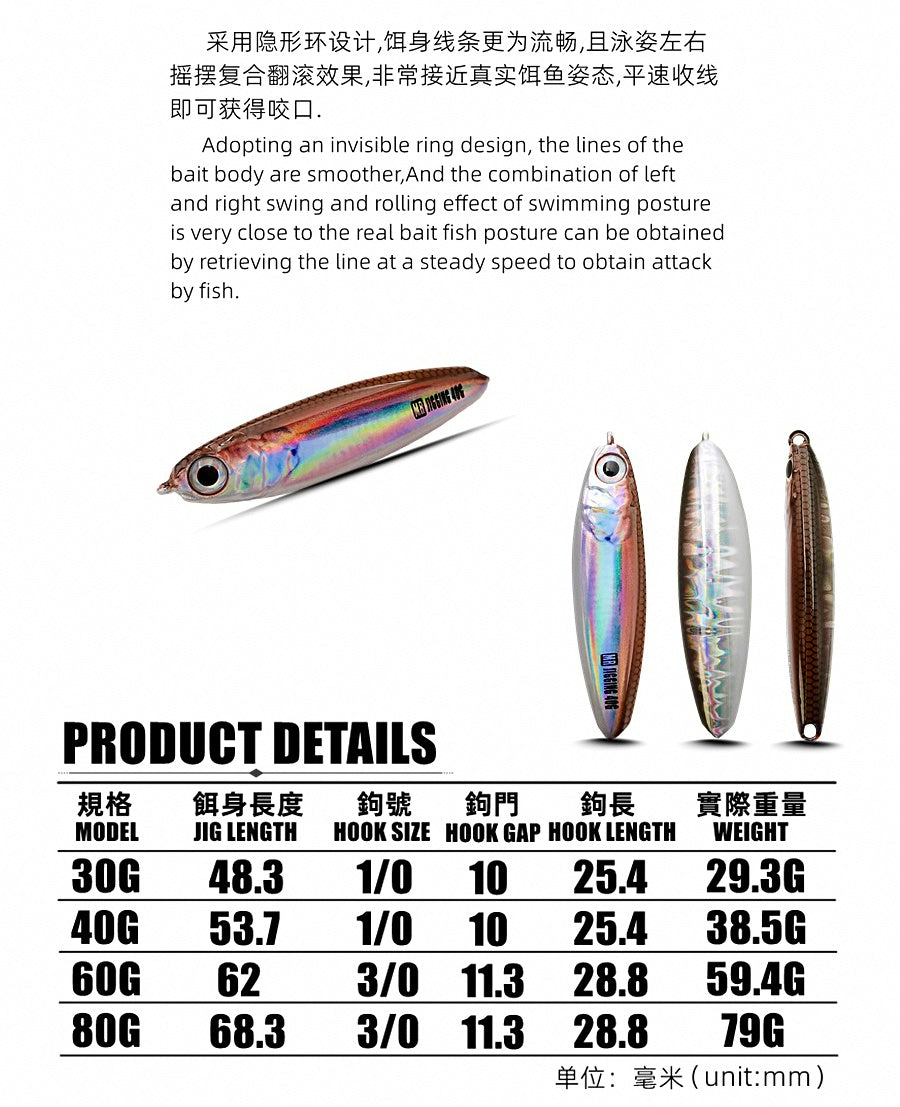 Short Fat Metal Jig, 10–120 g (0.4–4.2 oz) – product photo