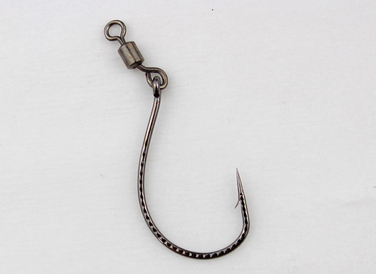 Wacky Worm Hooks with Figure-8 Ring Chain, Barbed, Sizes 3–4/0 – product photo