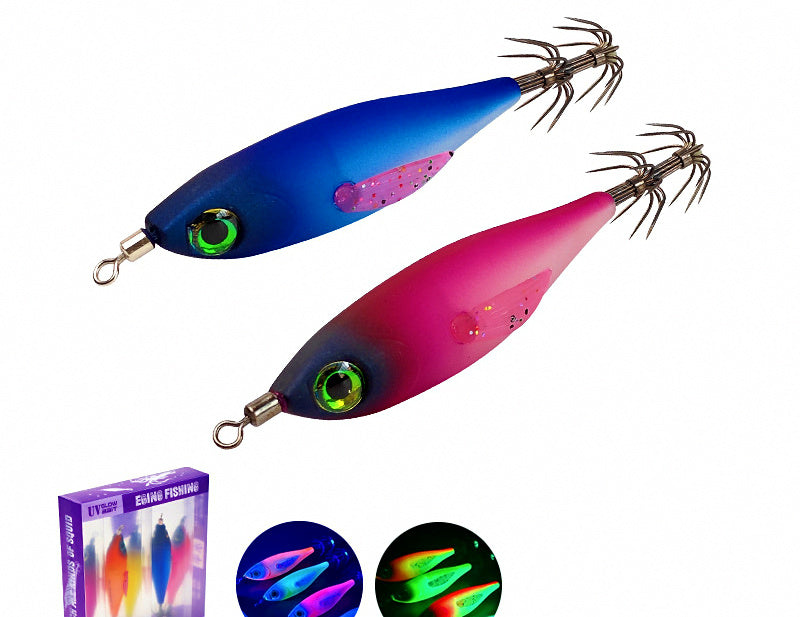 Glow Wood Shrimp Squid Jig with Rattle Bead, 5-Pack – product photo