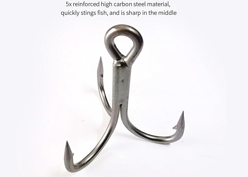 Tin-Plated Treble Anchor Hooks, Barbless, Sizes 6 to 4/0 – product photo