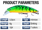 Sinking Minnow Hard Bait, 5.9 cm (2.3 in), 6 g (0.2 oz) – product photo