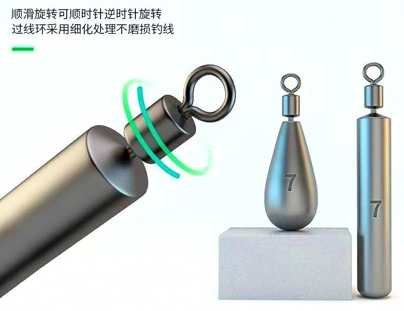 Sliding Lead Sinkers, Teardrop & Cylinder, 0.12–0.71 oz (3.5–20 g) – product photo