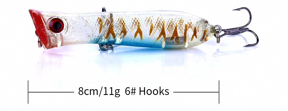 Topwater Popper Lure, 11 g (0.39 oz), 8 cm – product photo