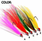Feather Dressed Single Hook, Barbed, 5-Pack – product photo
