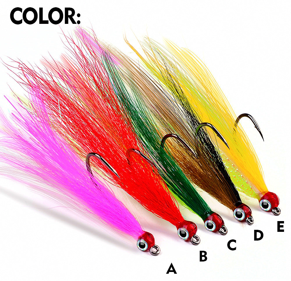 Feather Dressed Single Hook, Barbed, 5-Pack – product photo