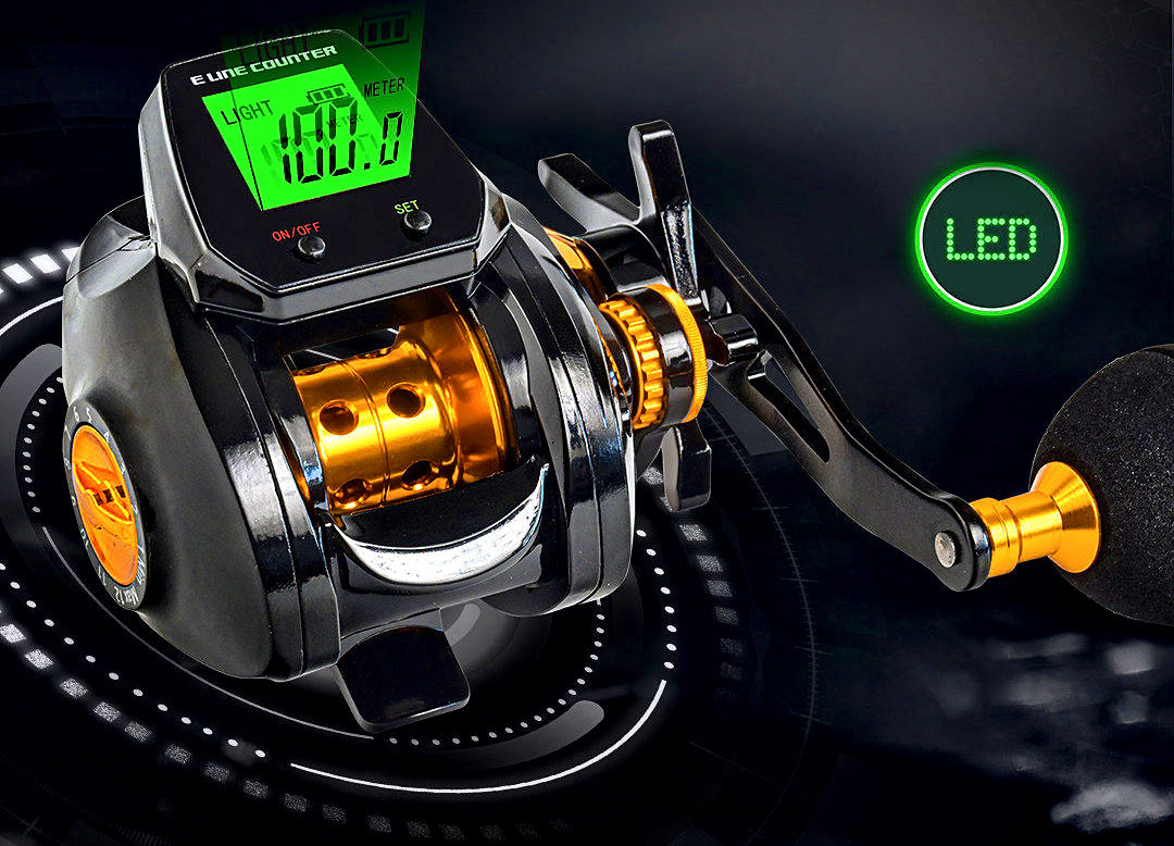 Baitcasting Reel, 7.2:1 Gear Ratio, 8 Bearings, Black – product photo