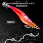 Glitter Wood Shrimp Squid Jig (Egi), Size 3.5 – product photo
