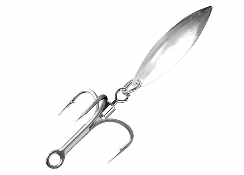 Willow Blade Spinner Treble Hooks with Swivel, #8–#2 – product photo