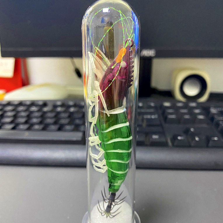 Glow Rocket Shrimp Squid Jigs, Wood & Crystal Shrimp – product photo