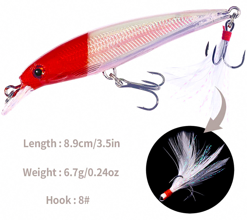 Floating Minnow Lure, 8.9 cm (3.5 in) 6.7 g (0.24 oz) – product photo