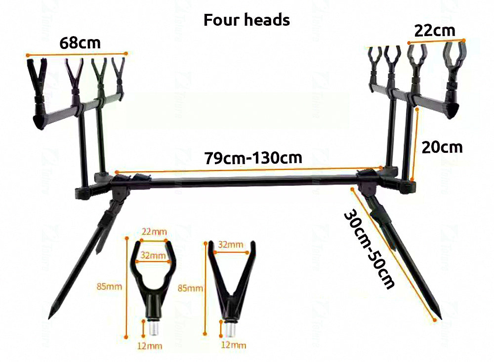 Aluminum Tripod Rod Rest Stand, Black (Small / Large) – product photo