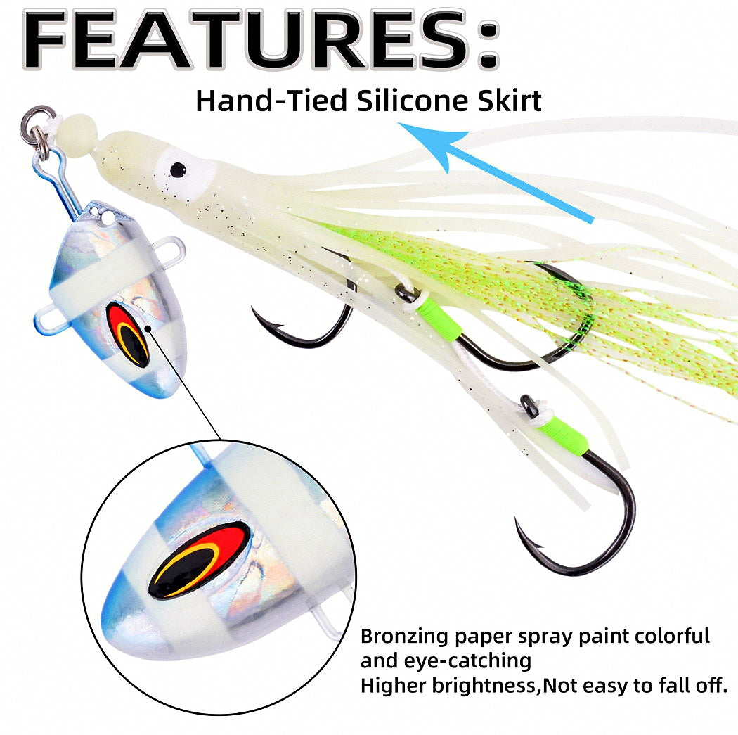 Slow Pitch Jig with Treble Hooks, 100–300 g (3.5–10.6 oz) – product photo