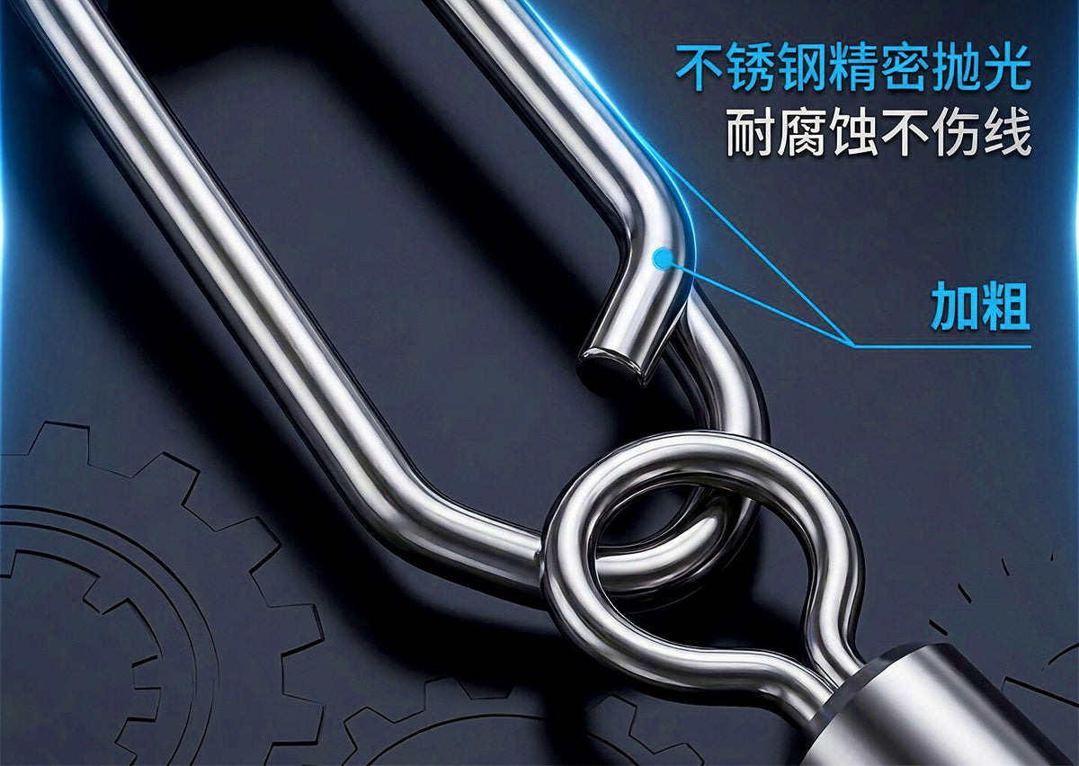 Stainless Steel Fishing Snap & Figure-8 Ring Set, Small/Large – product photo
