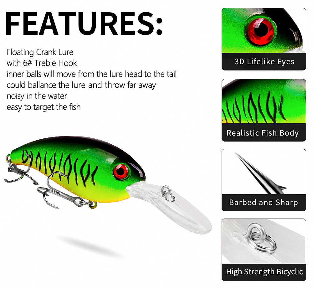 Floating Hard Bait Lure, 10 cm (3.9 in) 14 g (0.5 oz) – product photo